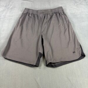 Layer 8 Mens Athletic Shorts Gray Black Colorblock Gym Running Size Large